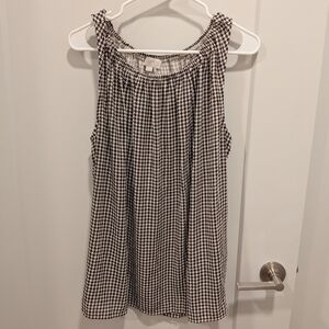 LOFT Monochrome Houndstooth Blouse